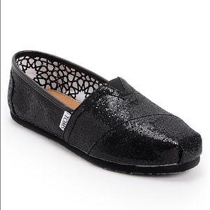 Black Glitter TOMS